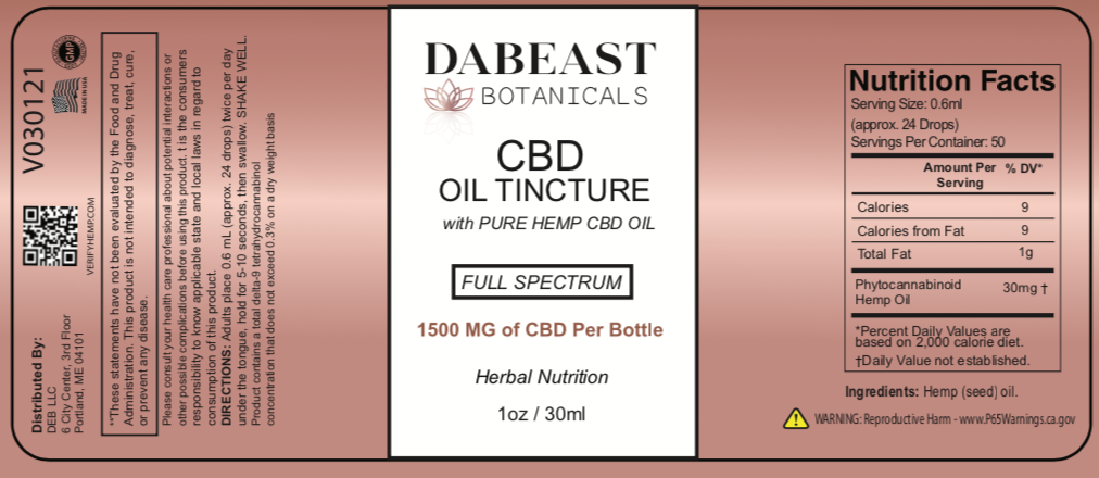 1,500Mg CBD Full Spectrum Oil Tincture